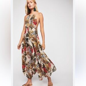 Free People Halter Maxi Dress Floral Small NWOT